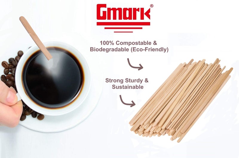 Gmark Coffee Stir Sticks 7.5" 1000pc Round End, Eco Friendly Coffee Stirrers Wood for Hot Drinks - Natural Birch Wood GM1117 - Image 4